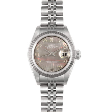 ROLEX Datejust 79174 SS×WG A number ladies automatic watch black shell dial