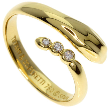 TIFFANY Snake 3P Diamond Ring K18 Yellow Gold Women's &Co.