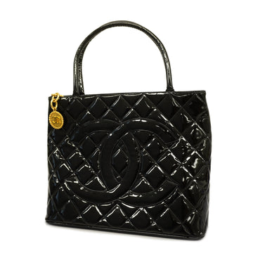 CHANELAuth  Reprint Tote Women's Patent Leather Tote Bag Black