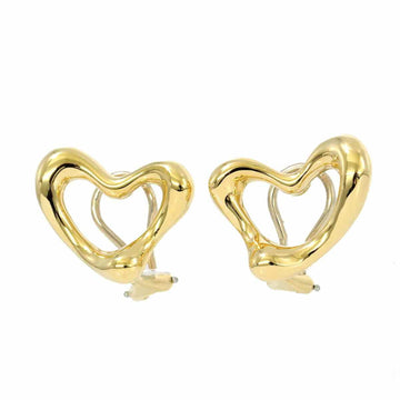 TIFFANY&Co. Open Heart Earrings K18 YG Yellow Gold 750 Clip-on