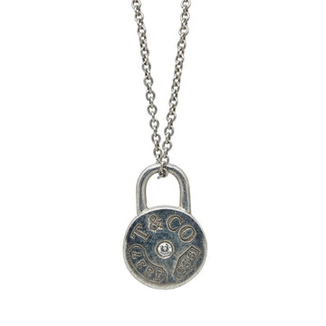 TIFFANY 1837 Round Lock Padlock 1P Diamond Necklace SV925 Silver Women's &Co.