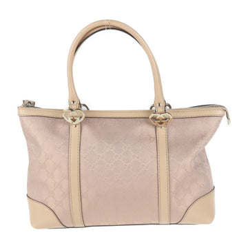 GUCCI metallic LONELY tote bag 257069 GG canvas leather pink