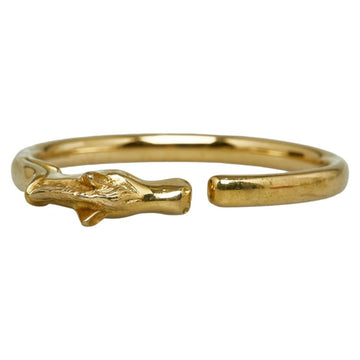 HERMES Cheval Horse Motif Bangle Bracelet Gold Plated Women's