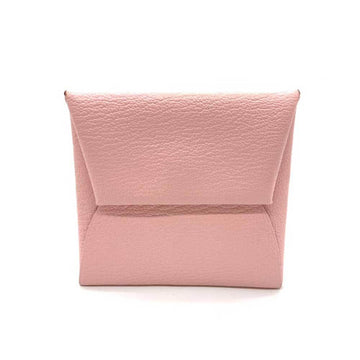 HERMES Wallet Bastia Rose Sakura Baby Pink Coin Case Purse Square Ladies Chevre Leather