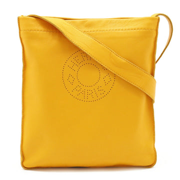 HERMES Crude Cell Shoulder Bag Pochette Lambskin Leather Jaune Doll Yellow P stamp