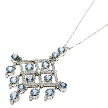 TIFFANY Aquamarine Diamond Art Deco Necklace Platinum PT950 Ladies  & Co.