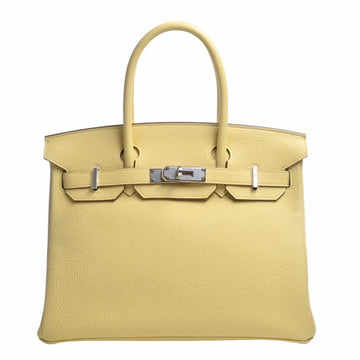HERMES Togo Birkin 30 Handbag Yellow Ladies