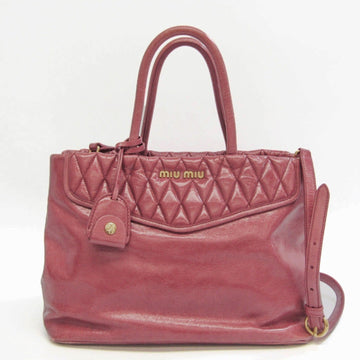 MIU MIU VIT SHINE TRAPU RN1098 Women's Leather Handbag,Shoulder Bag Pink