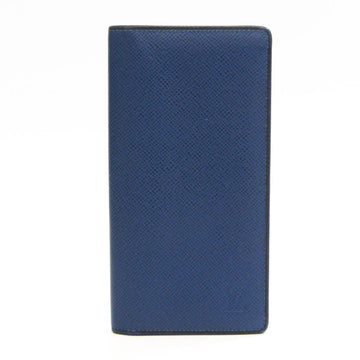LOUIS VUITTON Taiga Brazza Wallet M30559 Men's Taiga Leather Long Wallet [bi-fold] Black,Cobalt