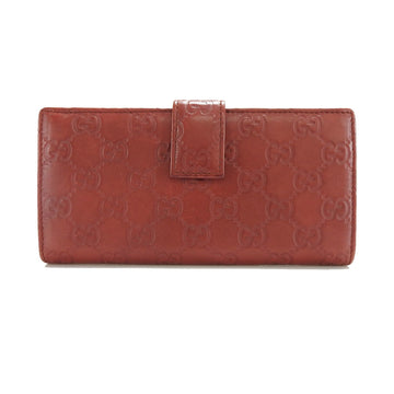 GUCCI 212104 W long wallet sima GG leather Bordeaux red brown ladies card coin purse charm