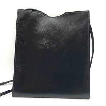 HERMES Onimetu Black Shoulder Bag Pochette Leather
