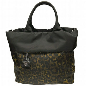 PRADA BR4521 Reversible Leopard Bag Tote Handbag Men Women