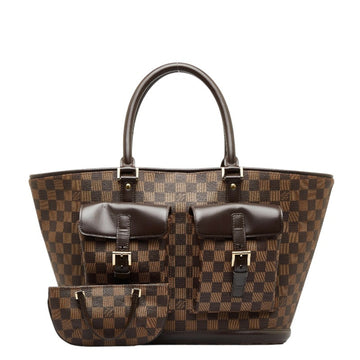 LOUIS VUITTON Damier Manosque GM Handbag Tote Bag N51120 Ebene Brown PVC Leather Women's