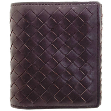 BOTTEGA VENETA Wallet Intrecciato Trifold Leather Dark Brown 164187 Mesh