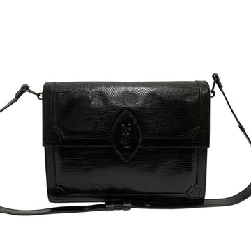 YVES SAINT LAURENT YSL Cassandra Logo Leather 2way Handbag Shoulder Bag Black
