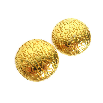 CHANEL earrings logo metal gold ladies