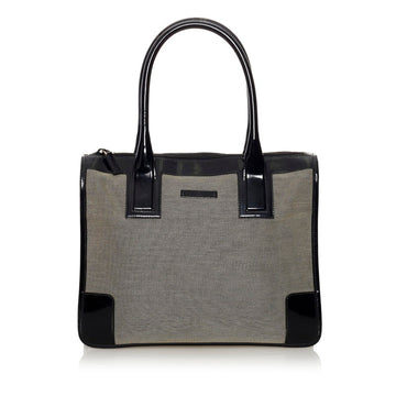 Gucci Handbag 000 0855 Gray Black Canvas Patent Leather Ladies GUCCI