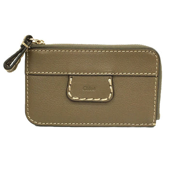 CHLOE  EDITH COINCASE Edith coin case card fragment purse leather brown