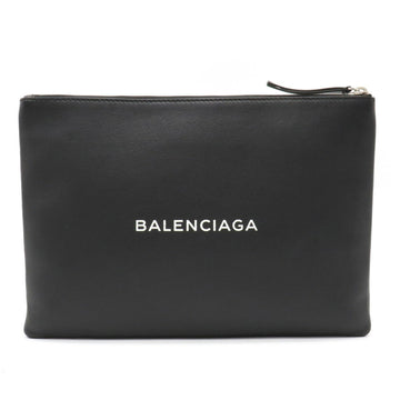 BALENCIAGA clip M clutch bag second leather black 485110