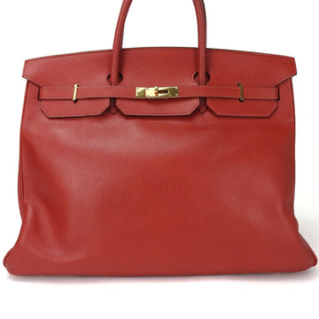 HERMES birkin40 handbag C stamp Ardennes leather red ladies  hand bag gold 19653