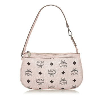 MCM Visetos Pouch Baby Pink Leather Ladies