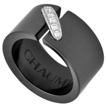 CHAUMET Lien Diamond Ring K18WG Black Ceramic #49