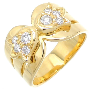 Christian Dior 0.50ct Flower Diamond Ladies Ring 750 Yellow Gold No. 10