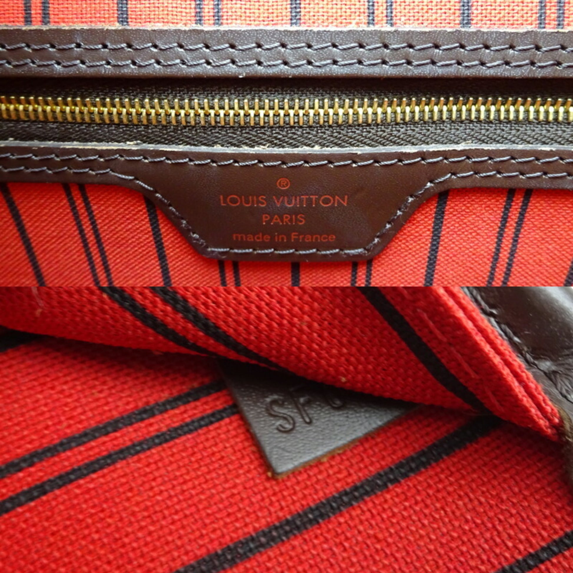 Authentic Louis Vuitton Damier Neverfull MM Shoulder Tote Bag N41358 LV  J5121
