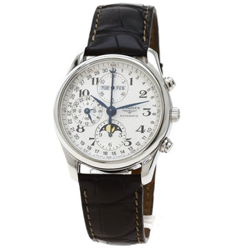 Longines L2.673.4.78.3 Master Collection Triple Calendar Moon Watch Stainless Steel / Leather Men's LONGINES