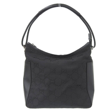 Gucci GG pattern one shoulder bag nylon leather black 001 3766 200047