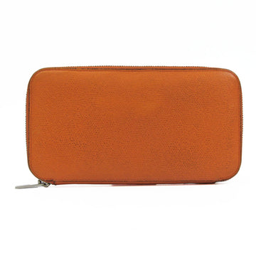 VALEXTRA Round Zip V9L06 Women's Leather Long Wallet [bi-fold] Orange