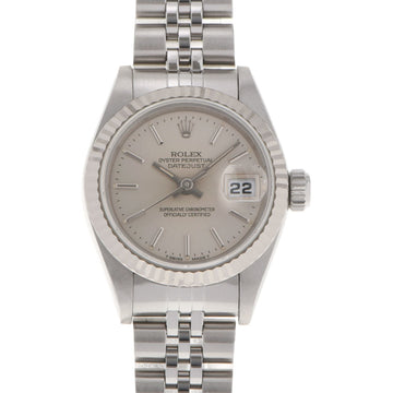 Rolex Datejust 69174 Ladies SS/WG Watch Automatic Winding Silver Dial