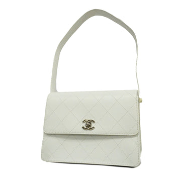 Chanel Matelasse Shoulder Bag Women's Leather White