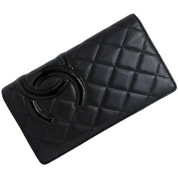 Chanel Bi-Fold Wallet Black Pink Neon Cambon Line A26717 Lambskin 13s CHANEL Cocomark Matrasse Ladies Leather Quilting