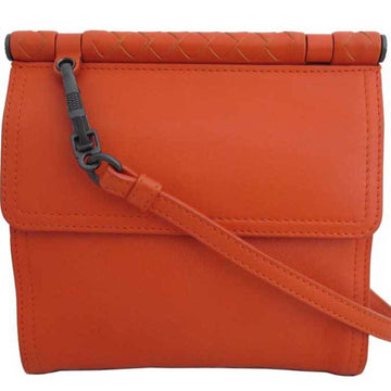 BOTTEGA VENETA Shoulder Bag Intrecciato Orange Gunmetal Leather Ladies