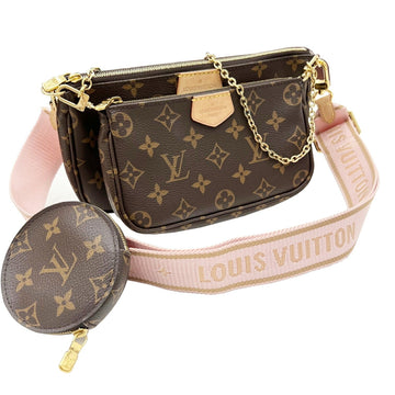 LOUIS VUITTO Louis Vuitton Multi Pochette Accessoires Shoulder Bag Monogram M44840 R0230 DR0260 Rose Gray Pink Ladies Coin Case Pouch