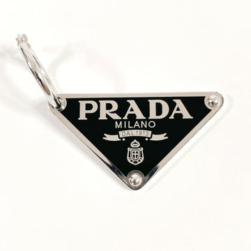 PRADA triangle logo earrings silver 925  unisex