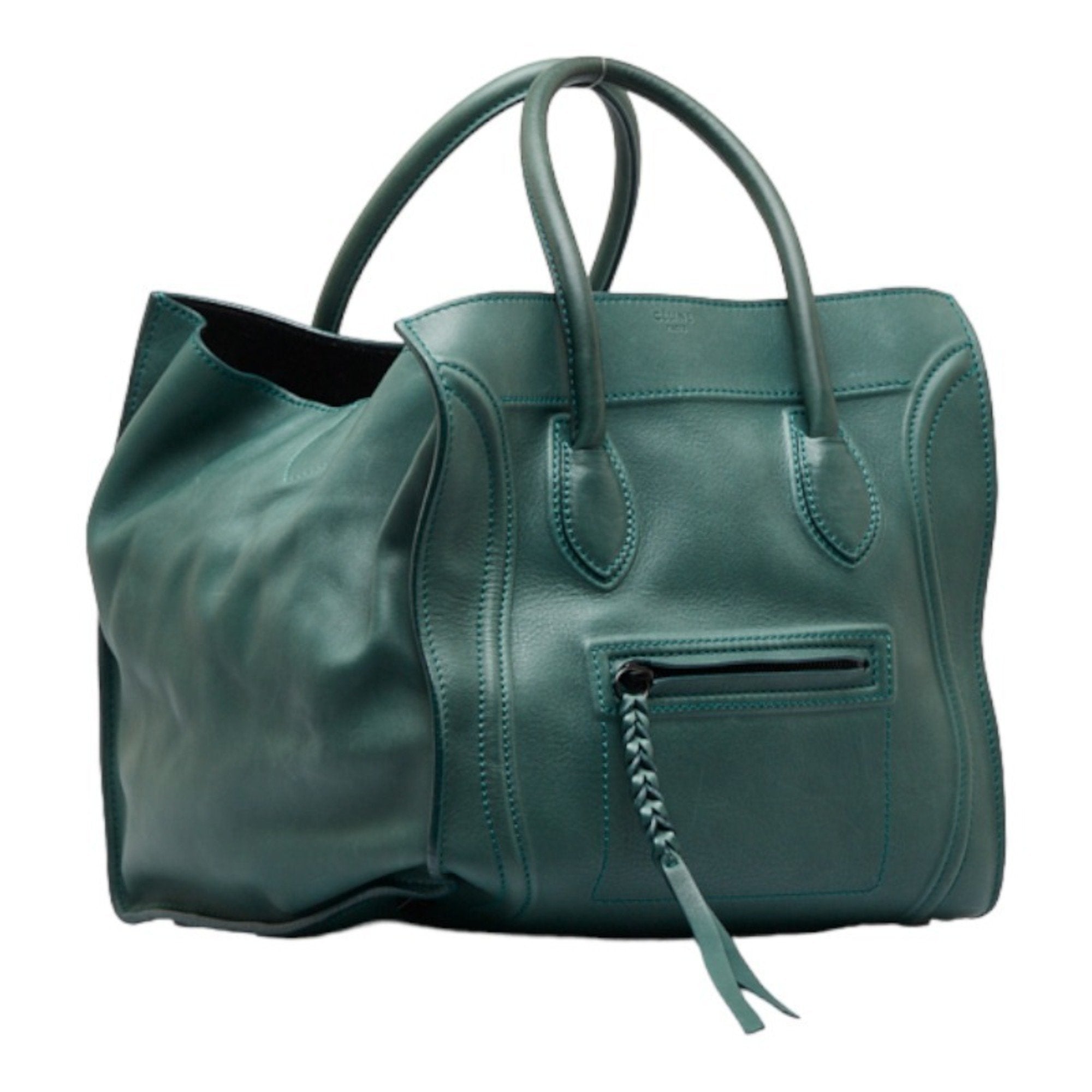 Red Celine Phantom Handbag | Celine bags, Suede leather, Leather top