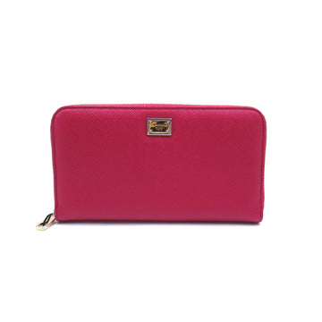 D&G Round long wallet Pink leather