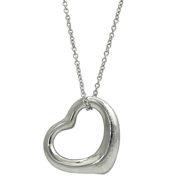 TIFFANY Open Heart Necklace Silver Elsa Peretti Ag 925 &Co. Pendant Ladies