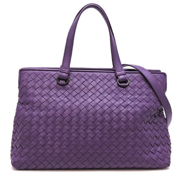 bottega veneta intrecciato handbag ladies leather purple
