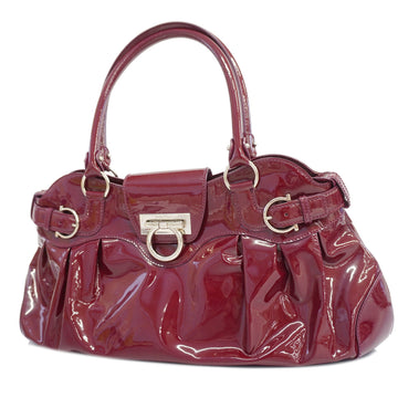Salvatore Ferragamo Gancini Women's Patent Leather Tote Bag Bordeaux