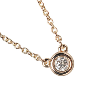 TIFFANY visor yard necklace 2.25g top width 4.5mm K18PG pink gold diamond &Co.