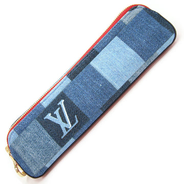 Louis Vuitton Pencil Case Denim Monogram Truth Elizabeth GI0444 Pouch Blue