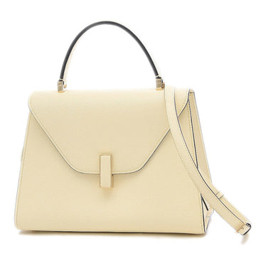 Valextra Medium Iside Handbag in Soft Calfskin White with Light Gold Hardware