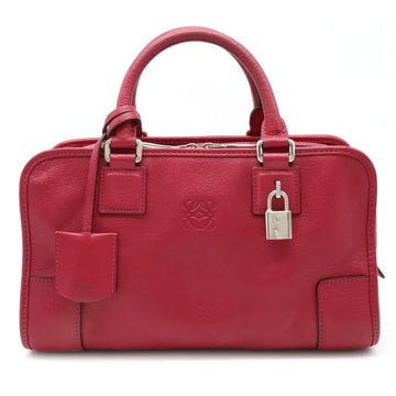 LOEWE Amazona 28 Anagram Handbag Mini Boston Leather Pink Red 352.35.A03