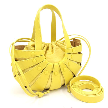 Bottega Veneta Handbag The Shell 651819 Yellow Leather Ladies Small Mini BOTTEGA VENETA