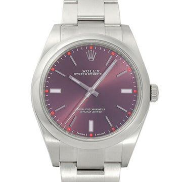 ROLEX Oyster Perpetual 39 114300 Red Grape Dial Watch Men's