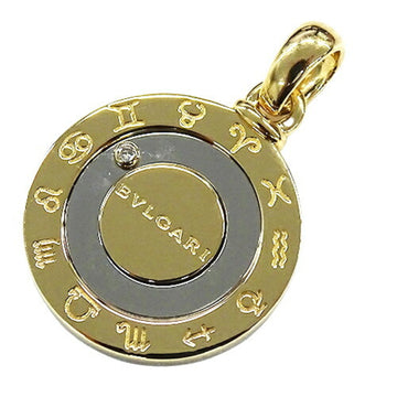 BVLGARI pendant top ladies men charm 750YG stainless steel horoscope yellow gold silver polished