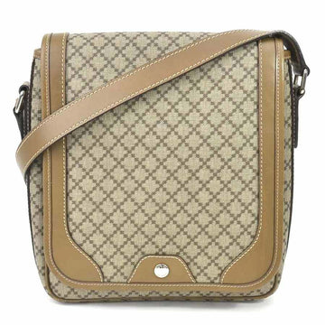 GUCCI Crossbody Shoulder Bag Diamante PVC/Leather Beige/Brown Silver Unisex 295679